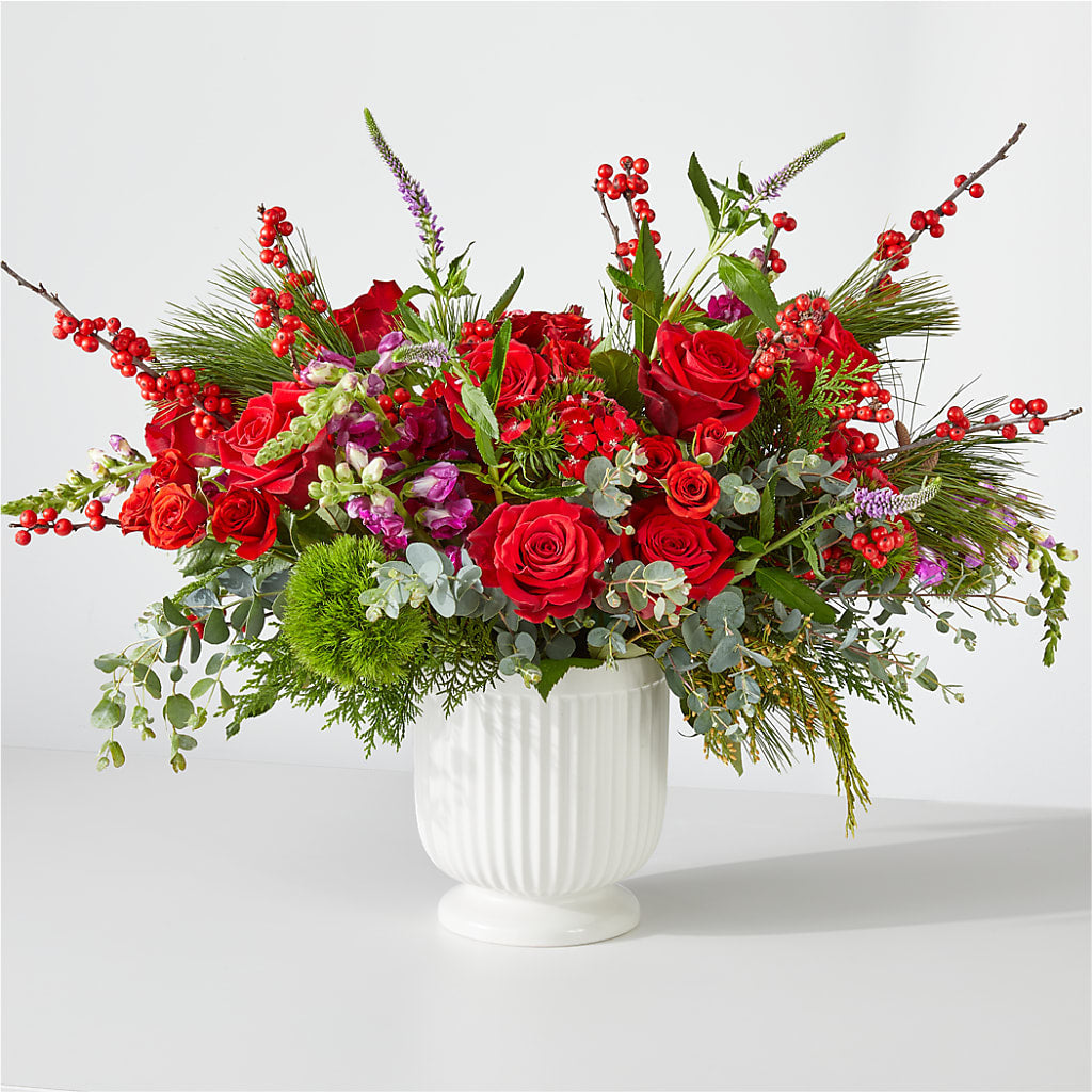 Big Red Bow Bouquet – Daisy Day Florist, Avondale Estates GA