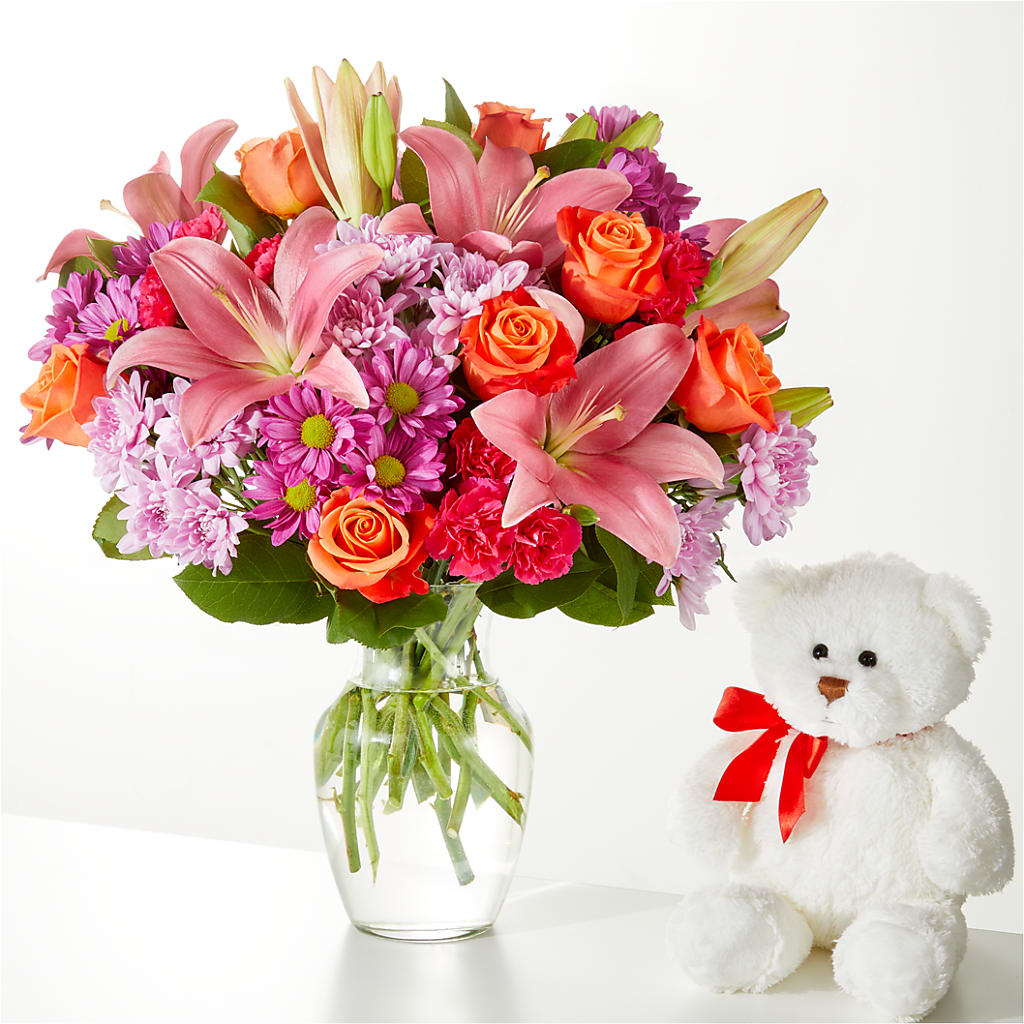 One and Only Bouquet and Bear Bundle – Daisy Day Florist, Avondale Estates GA