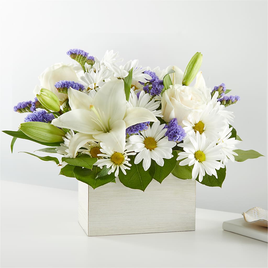 Beyond Blue Box Bouquet – Daisy Day Florist, Avondale Estates GA