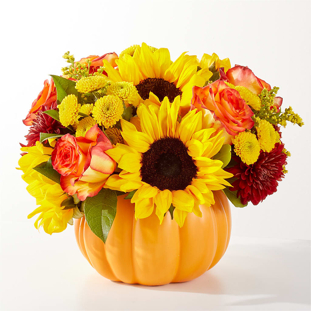 Golden Gourd Pumpkin Bouquet – Daisy Day Florist, Avondale Estates GA