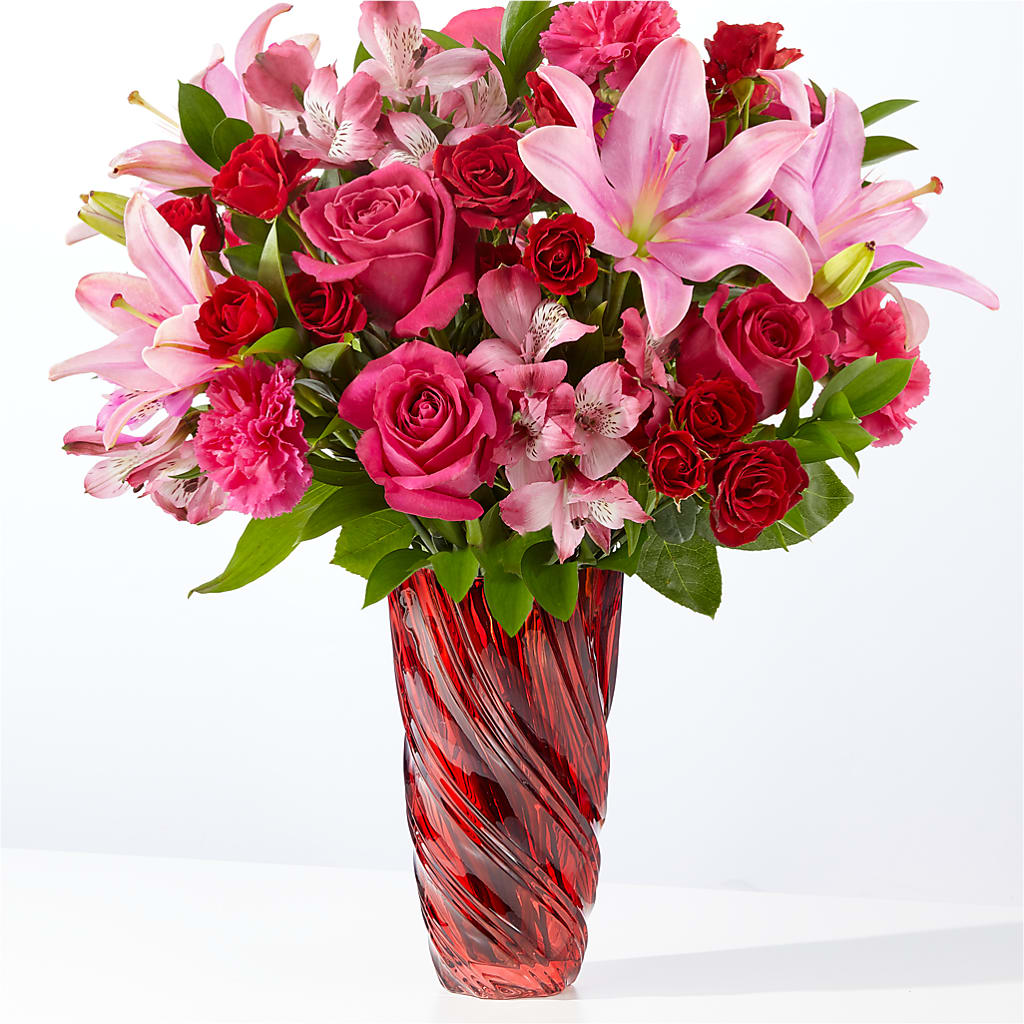 In Love Bouquet with Luxe Swirl Vase – Daisy Day Florist, Avondale Estates GA