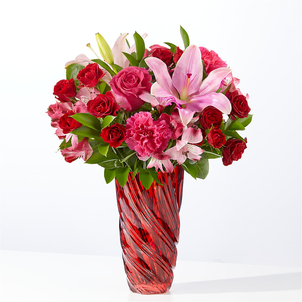 In Love Bouquet with Luxe Swirl Vase – Daisy Day Florist, Avondale Estates GA