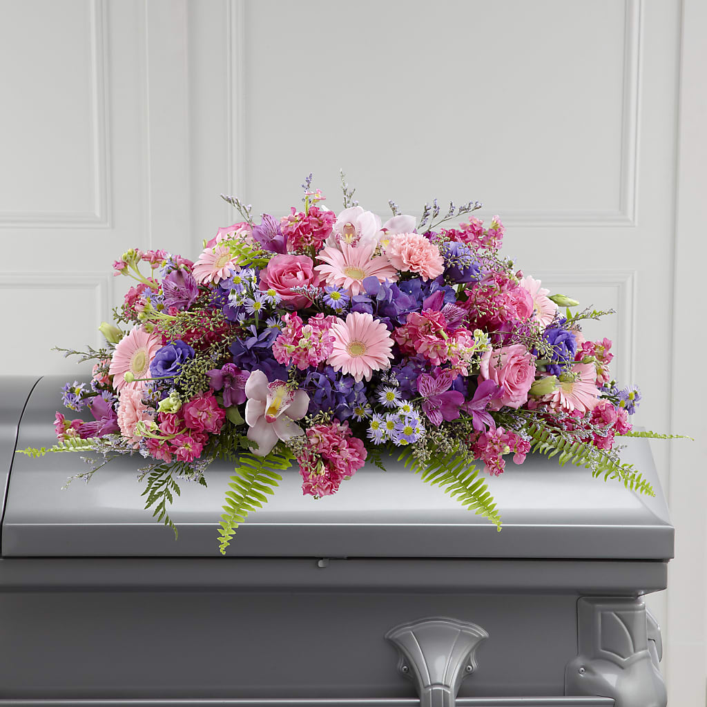Glorious Garden Casket Spray – Daisy Day Florist, Avondale Estates GA