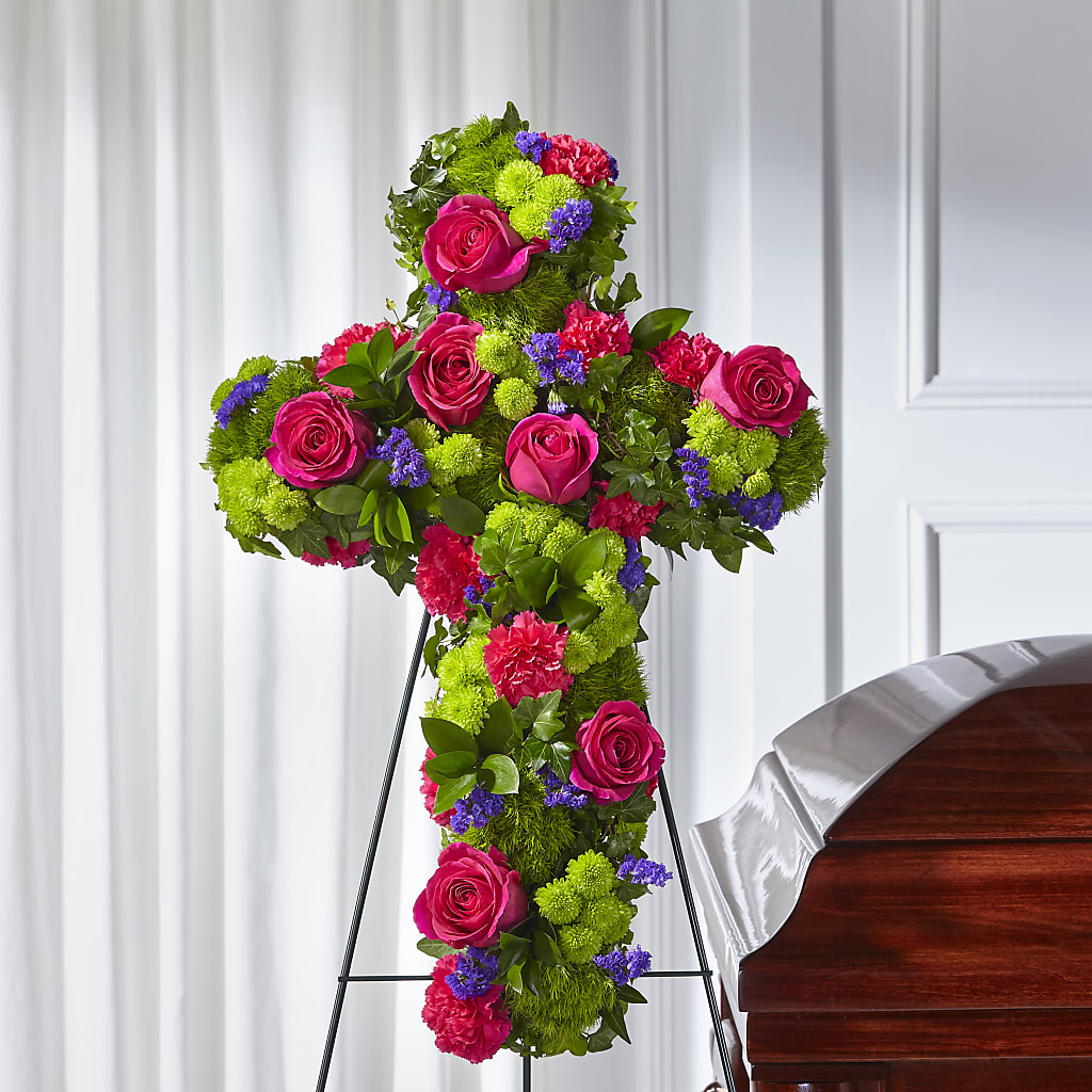 Tribute Rose Floral Cross – Daisy Day Florist, Avondale Estates GA