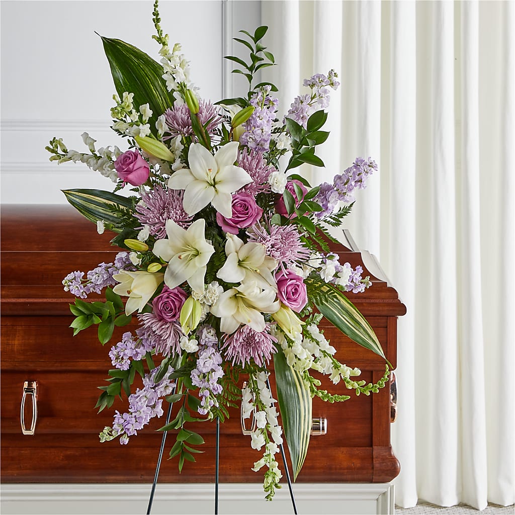 Grateful Hearts Standing Spray – Daisy Day Florist, Avondale Estates GA
