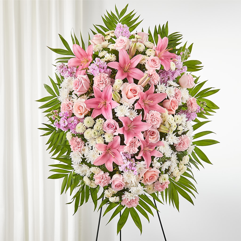 Offering Solace Standing Spray – Daisy Day Florist, Avondale Estates GA