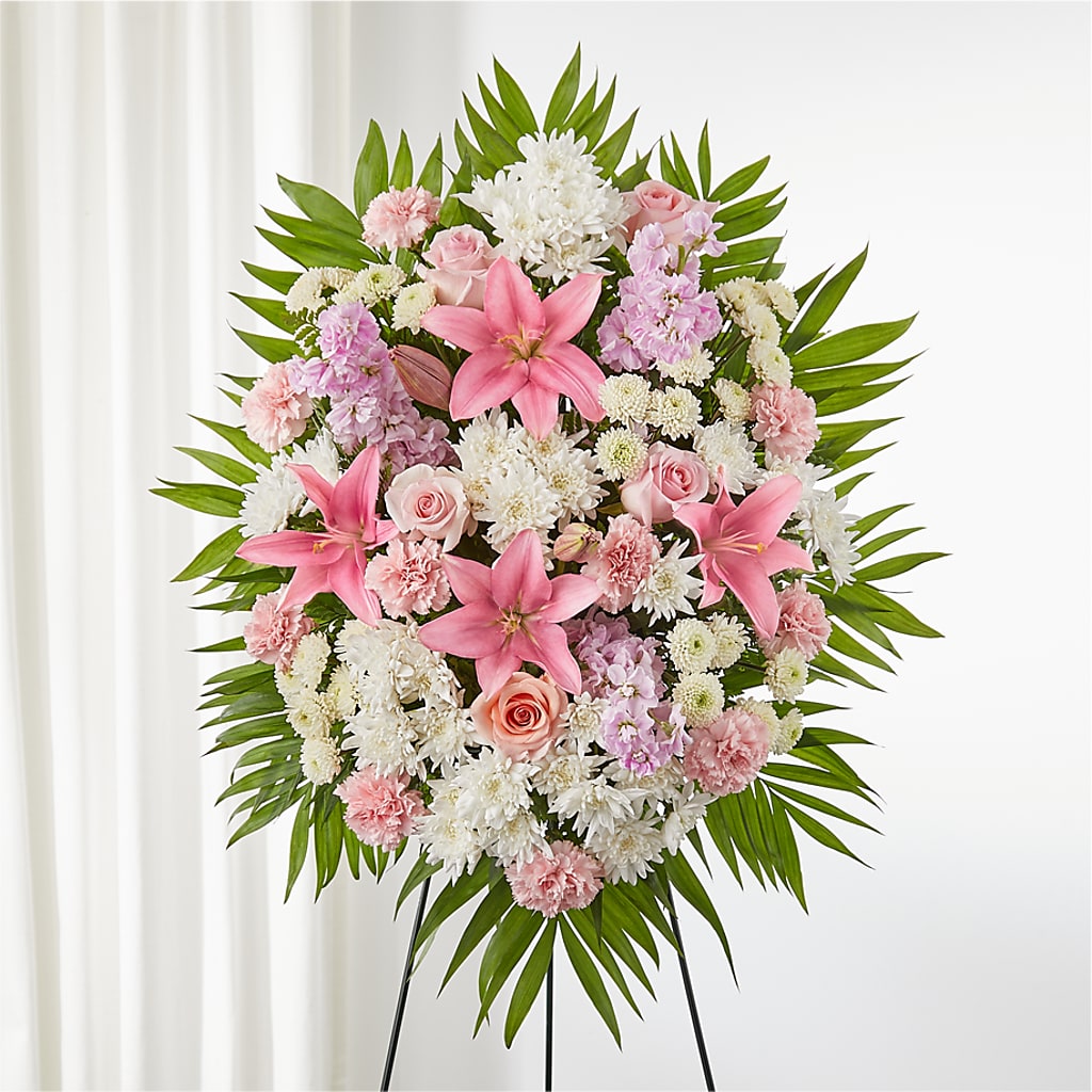 Offering Solace Standing Spray – Daisy Day Florist, Avondale Estates GA