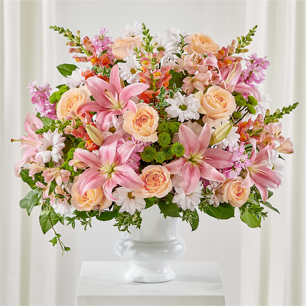 Heartfelt Gesture Urn Arrangement – Daisy Day Florist, Avondale Estates GA