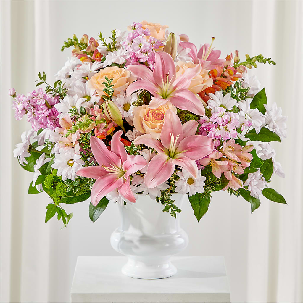 Heartfelt Gesture Urn Arrangement – Daisy Day Florist, Avondale Estates GA