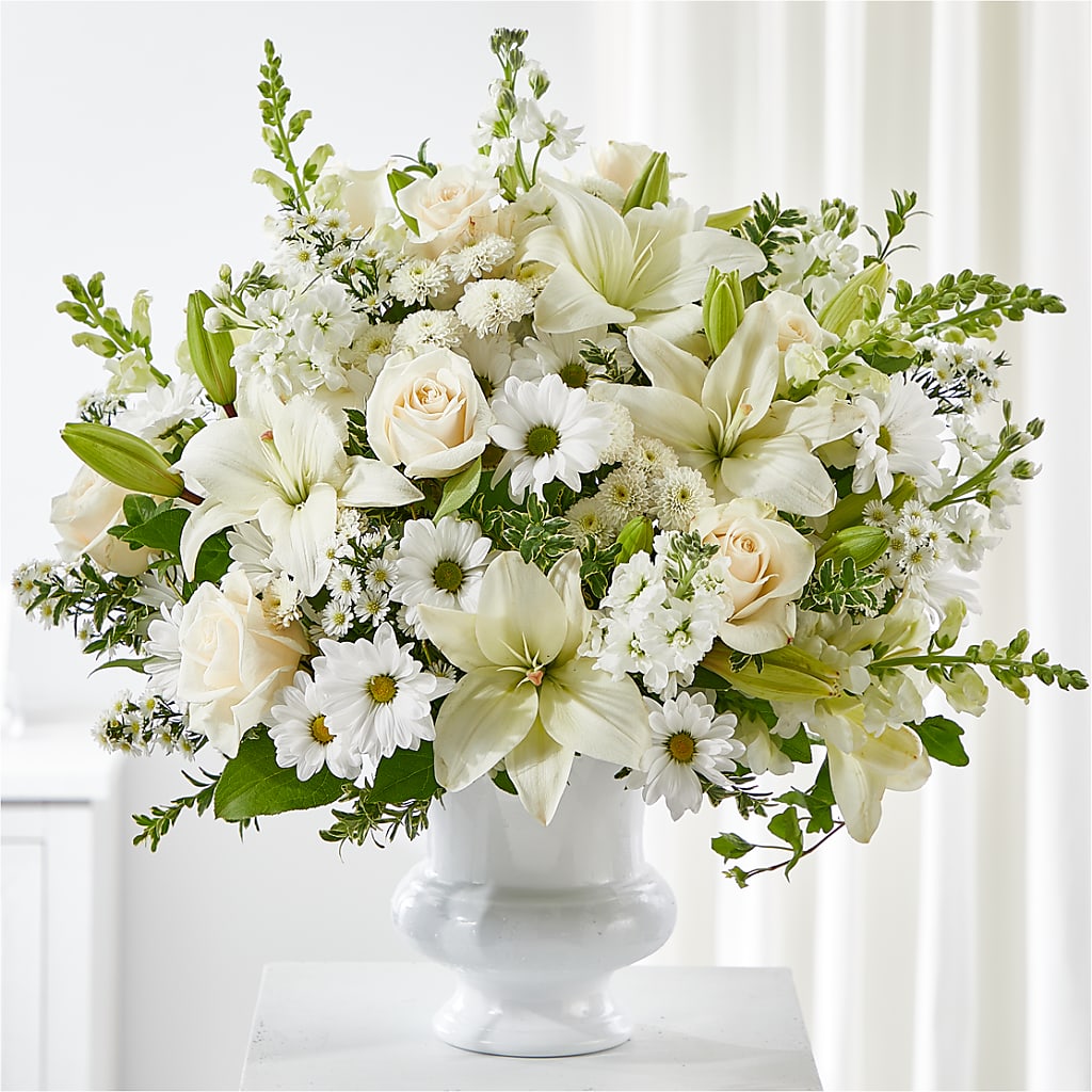 Uplifting Urn Arrangement – Daisy Day Florist, Avondale Estates GA