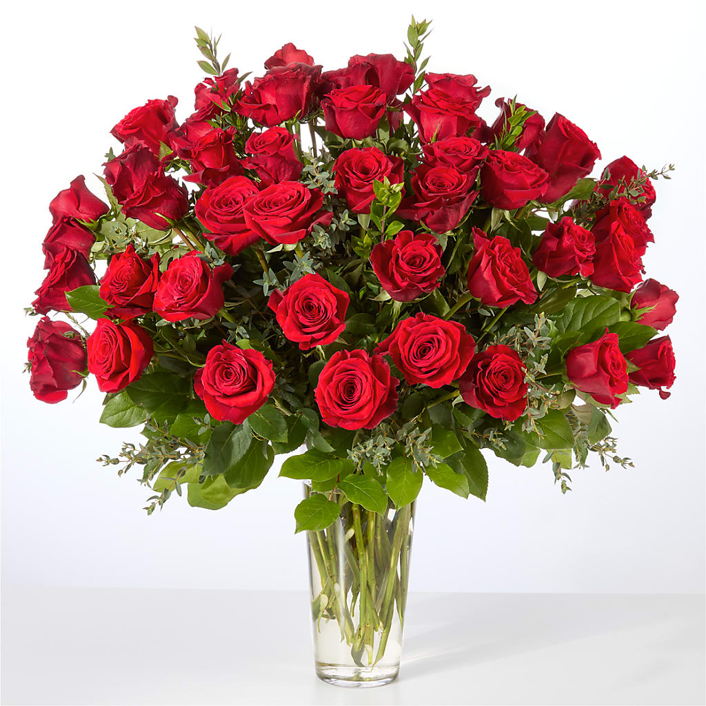 Forever Yours Fifty Stem Red Rose Bouquet – Daisy Day Florist, Avondale Estates GA