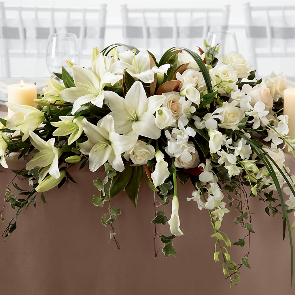 White Linen Arrangement – Daisy Day Florist, Avondale Estates GA