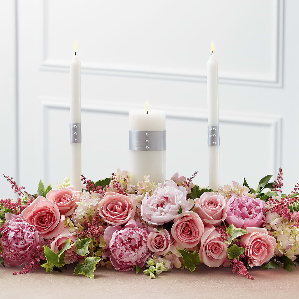 Worldwide Romance Unity Candle Arrangement – Daisy Day Florist, Avondale Estates GA