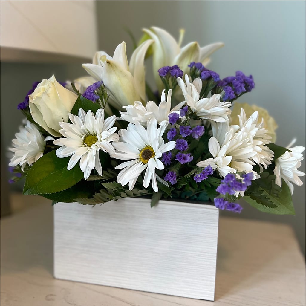 Beyond Blue Box Bouquet –  Daisy Day Florist, Avondale Estates GA