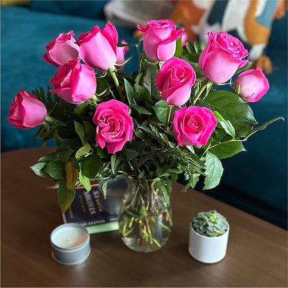 Long Stem Pink Rose Bouquet –  Daisy Day Florist, Avondale Estates GA
