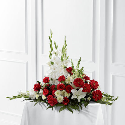 Crimson & White Arrangement –  Daisy Day Florist, Avondale Estates GA