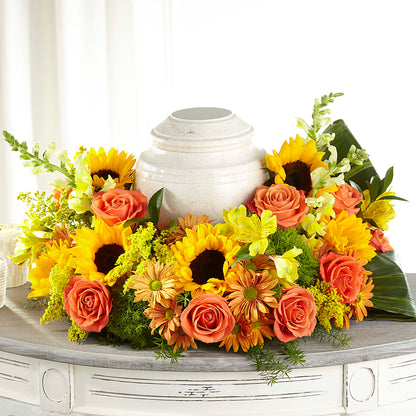 Faithful Sunflower Cremation Adornment –  Daisy Day Florist, Avondale Estates GA