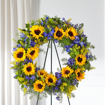 Bright Rays Wreath –  Daisy Day Florist, Avondale Estates GA