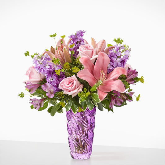 Precious Petals Bouquet with Luxe Swirl Vase –  Daisy Day Florist, Avondale Estates GA