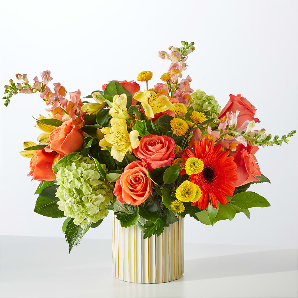 Autumn Sunshine Bouquet with Ivory Vase –  Daisy Day Florist, Avondale Estates GA