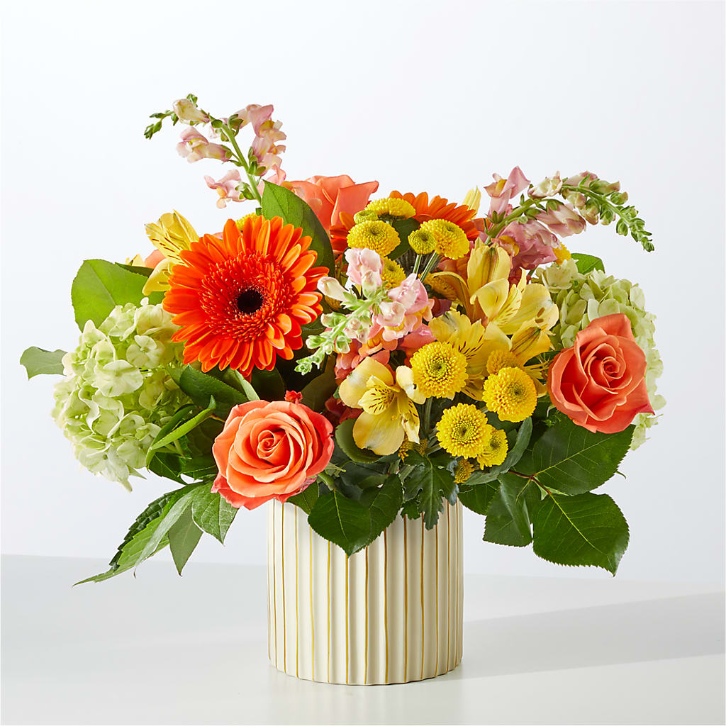 Autumn Sunshine Bouquet with Ivory Vase –  Daisy Day Florist, Avondale Estates GA