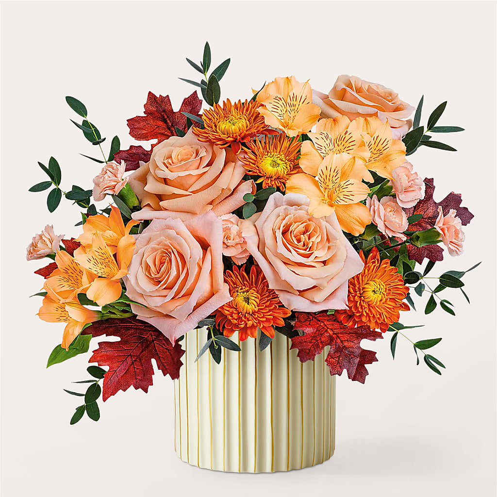 Spiced Latte Bouquet with Ivory Vase –  Daisy Day Florist, Avondale Estates GA