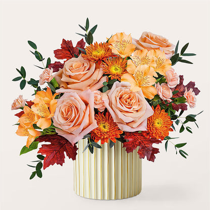 Spiced Latte Bouquet with Ivory Vase –  Daisy Day Florist, Avondale Estates GA