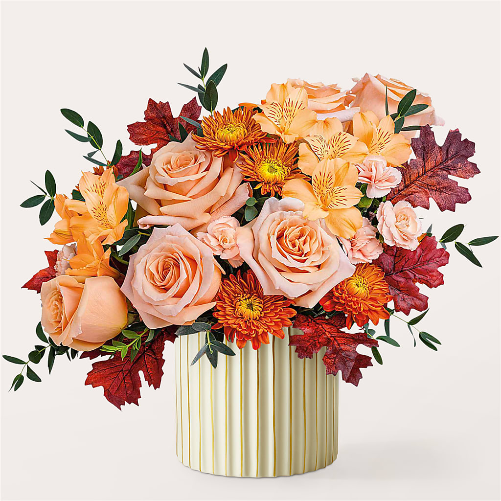 Spiced Latte Bouquet with Ivory Vase –  Daisy Day Florist, Avondale Estates GA